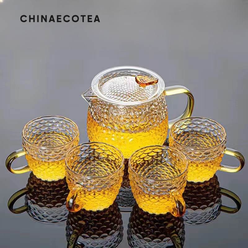 Miniature teapot - Retro hammered glass pot