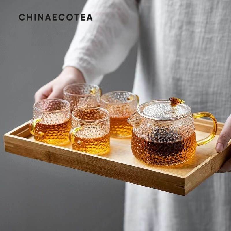 Miniature teapot - Retro hammered glass pot