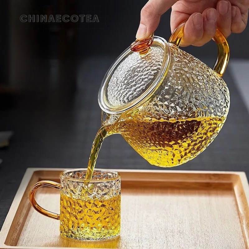 Miniature teapot - Retro hammered glass pot