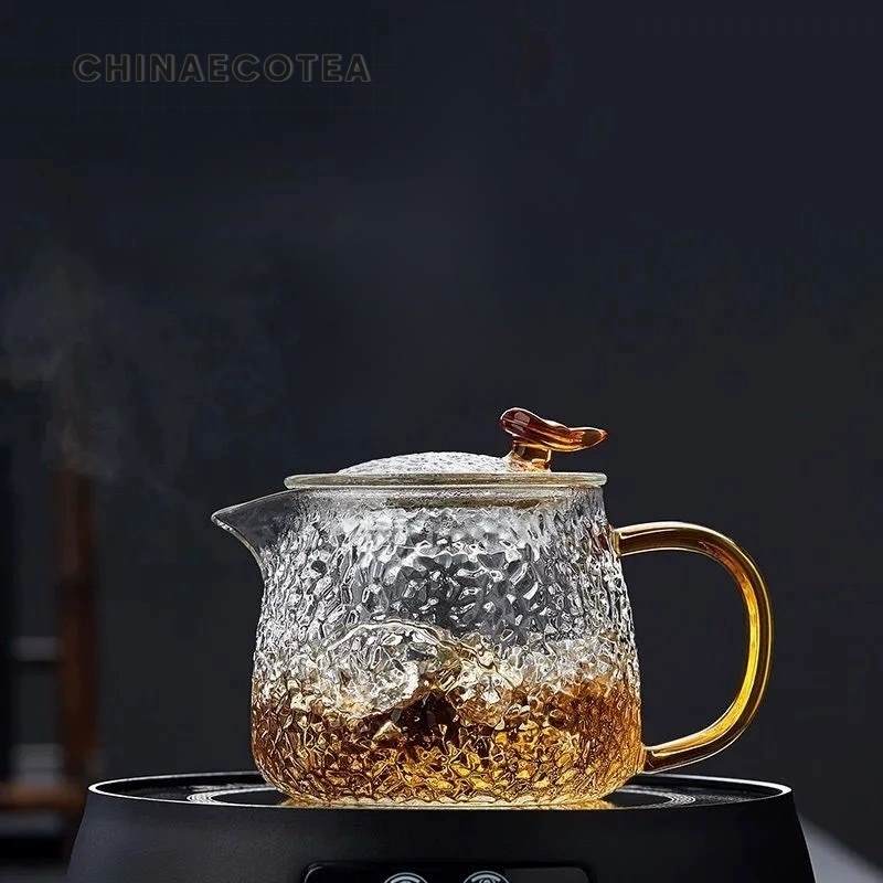 Miniature teapot - Retro hammered glass pot
